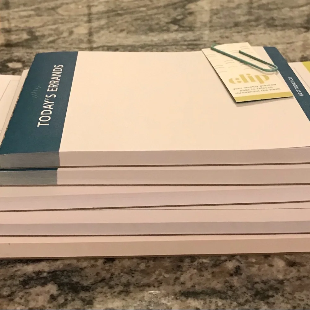 Bundle of 5 Best Today Brand Planning Pads